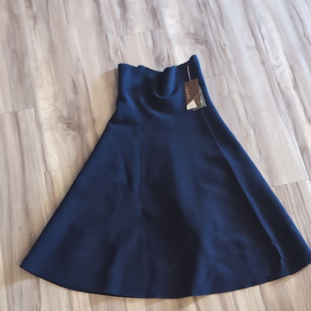 NWT Kerisma Blue Asymmetrical A-Line Skirt • Boutique Designer • Midi - Picture 3 of 13